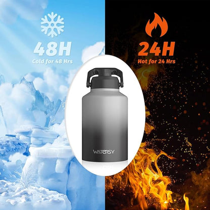 WATERSY 1 Gallon Water Bottle Insulated, BPA Free&Leak Proof, 128oz Stainless - Image 2