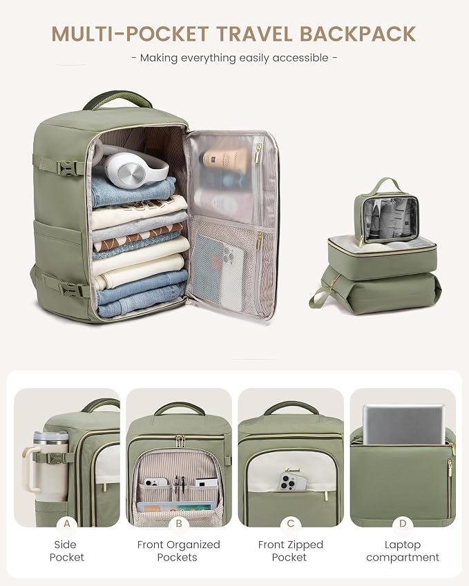 LOVEVOOK Large Travel Backpack for Women, 40L TSA Approved Backpack - Image 4