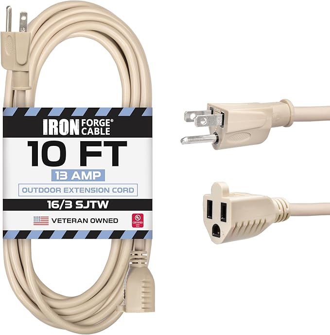 Iron Forge Cable Weatherproof 10 Ft Outdoor Extension Cord by IronForgeCable