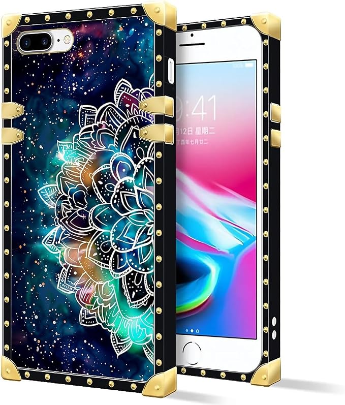 Compatible with iPhone 8 7 SE Case, Starry Sky Colourful Mandala Luxury Golden by Unknown