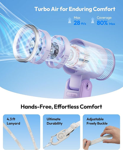 Gaiatop Portable Handheld Turbo Fan, 15 Hrs Cooling, 180° Foldable 4-in-1 Hand - Image 7