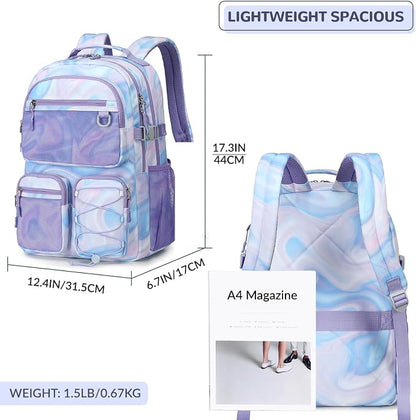 Lohol Multi-Pocket Backpack for School College Travel, Heavy Duty Big Bookbag - Image 3