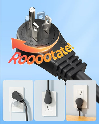DEWENWILS 360° Rotating Flat Plug Extension Cord, 25FT Black Extension Cord - Image 5