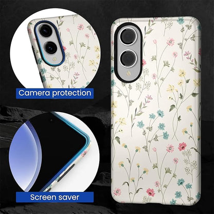 for Samsung Galaxy S25 Edge Case, HL2 Beige Flower Branch Hybrid 2 Layer Hard - Image 4