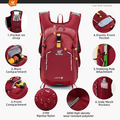 SKYSPER Small Hiking Backpack - 15L Travel Daypack Lightweight Bag Water - Image 3