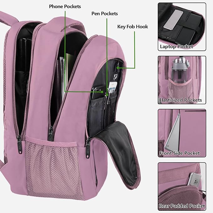 MATEIN Personal Item Backpack 18 * 14 * 8, Underseat 15.6 inch Travel Laptop - Image 4