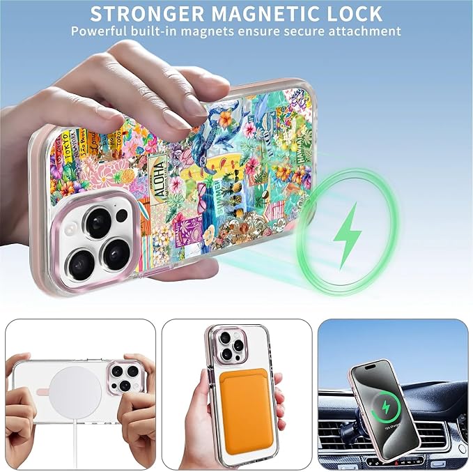 Case for iPhone 13 Pro, Hawaii Aloha Cover Coastal Beach Collage Phone Case - Image 3
