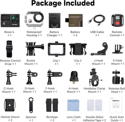 AKASO Brave 4 Action Camera 4K 30fps Ultra Hd Video 20MP Photo, WiFi Remote - Image 9