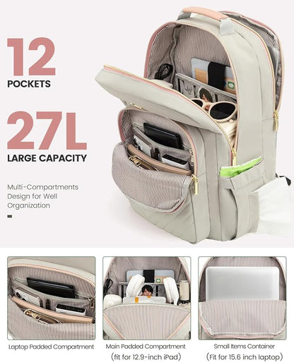 LOVEVOOK Laptop Backpack Purse for Women, Work Travel Computer Bags, College - Image 2
