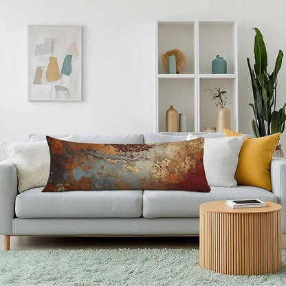 Grunge Rust Decorative Body Pillowcase 20"X54", Metal Rusty Steel Brown Outdoor - Image 2