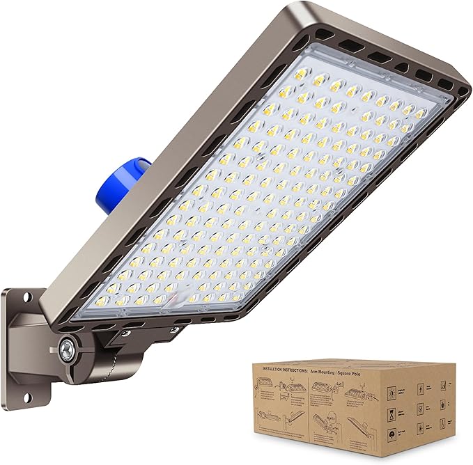 350W LED Parking Lot Light Outdoor:Arm Mount 52500LM Super Bright Dusk to Dawn by BIRITALO
