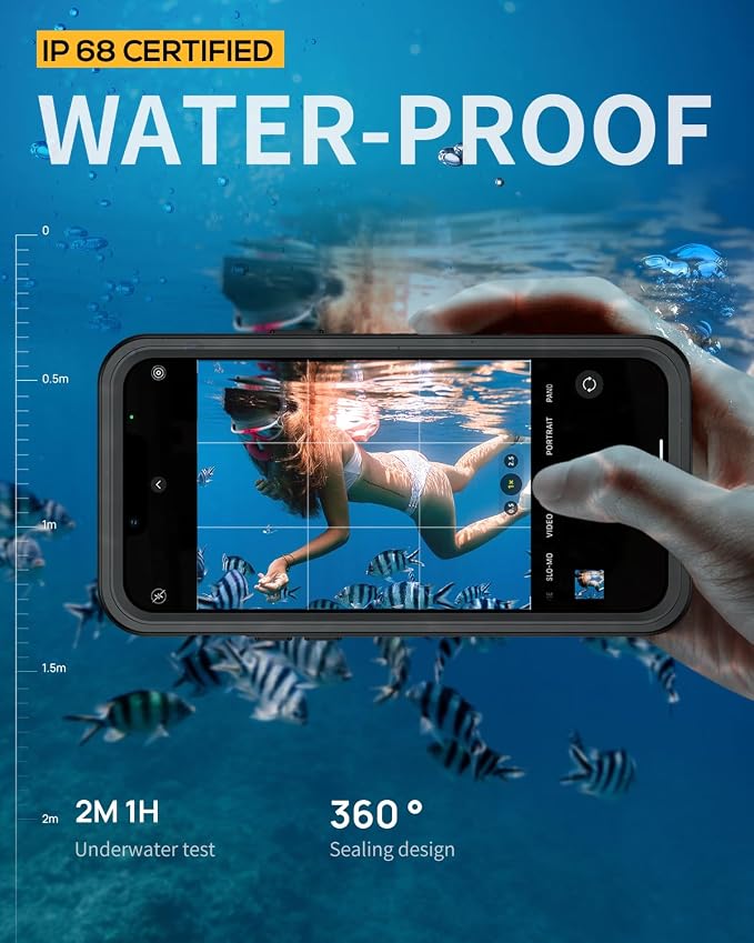 Lanhiem for iPhone 14 Magnetic Case, Waterproof Dustproof Shockproof Case - Image 3
