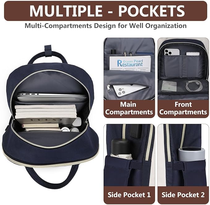 Laptop Backpack for Women, Fits 15.6 Inch Laptop Bag, Fashion Travel Work - Image 3