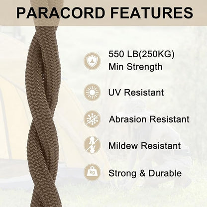 550 Paracord Rope 10ft, 4mm Thin Paracord Nylon Cord 7-Strand Core - Image 6