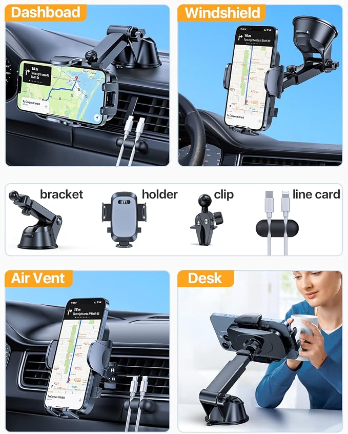 【98+LBS Strongest Suction & Military-Grade】Ultimate Car Phone Mount【Patent & - Image 3