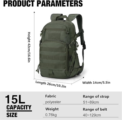 Mardingtop Small Tactical Backpack, Molle Hiking Backpack - Image 2