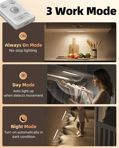 EZVALO 10inch Under Cabinet Lighting, 2500mAh Rechargeable Motion Sensor Lights - Image 5