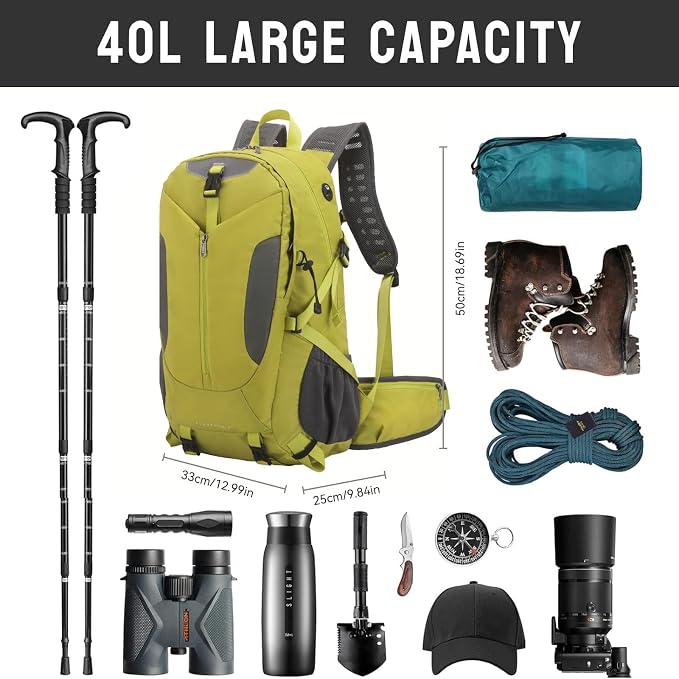 Hiking Backpack 40L, Waterproof Hiking Backpack - Image 2