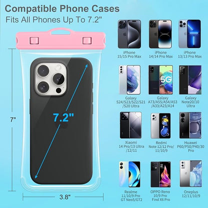 PEDVSTY 2 Pack Waterproof Phone Pouch, IPX8 Waterproof Phone Case Compatible - Image 4