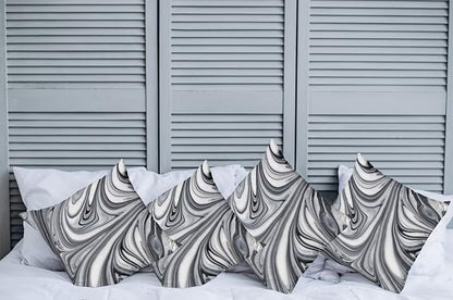Ambesonne Abstract Throw Pillow Cushion Case Pack of 4, Mix of White and Black - Image 2