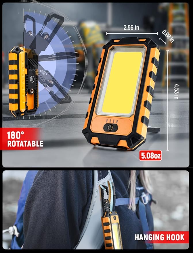 innofox LED Rechargeable Magnetic Work Light 40W 1500Lumens, Hanging Hook 4 - Image 5