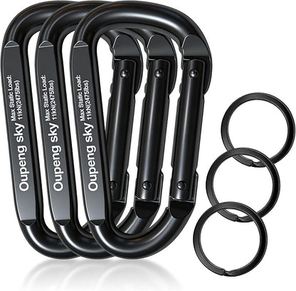 Carabiner Clip, Camping Accessories, Outdoors and Gym etc, D Shaped Spring Hook by Oupengsky