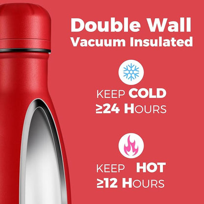 Volhoply 17oz Insulated Stainless Steel Water Bottle, Double Wall Vacuum Flask - Image 3