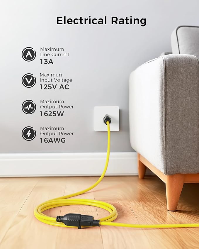 Cable Matters 2-Pack 16 AWG Heavy Duty 13A Power Extension Cord - 6ft - Image 2