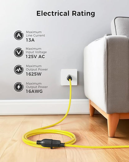 Cable Matters 2-Pack 16 AWG Heavy Duty 13A Power Extension Cord - 6ft - Image 2