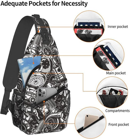 Sling Backpack For Men Hiking Daypack Crossbody Shoulder Bag Travel Chest Pack - Image 7