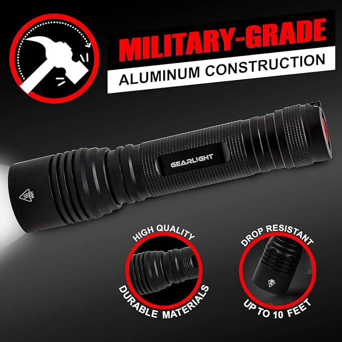 LED Flashlight High Lumens, Tactical Flashlight Battery Powered, Bright - Image 8