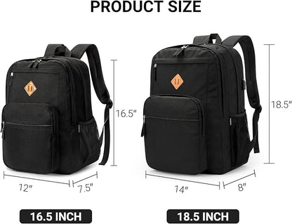 ZORFIN 36L Black Backpack for College, and Travel: Water Resistant Bookbag - Image 4