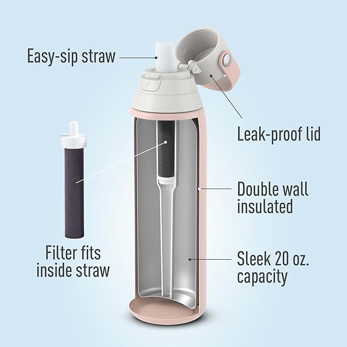 Brita Stainless Steel Premium Filtering Water Bottle, Replaces 300 Plastic - Image 3