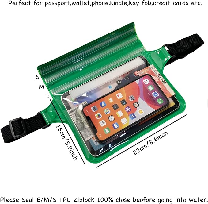 Waterproof Waist Pouch Dry Belt Bag Fanny Pack Keep Your Key Fob Wallet Kindle - Image 2