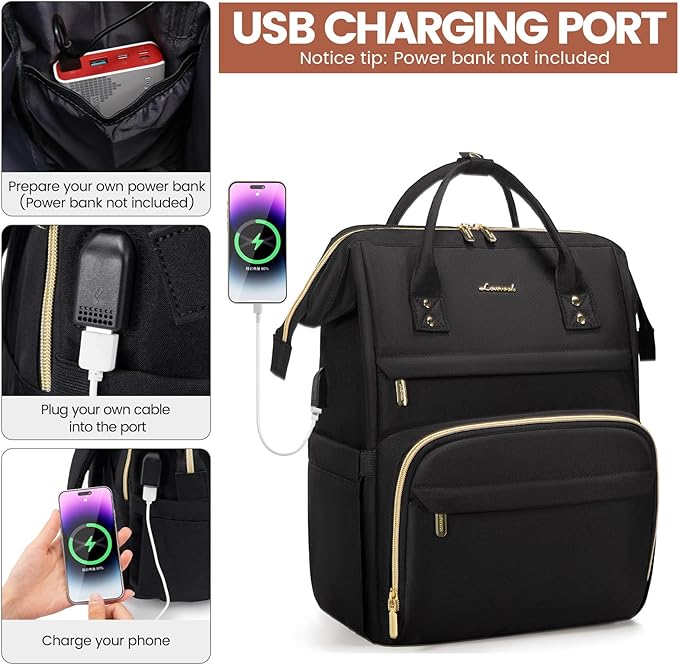 LOVEVOOK Laptop Backpack for Women, 18 Inch Professional Womens Travel Backpack - Image 3