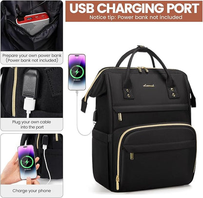 LOVEVOOK Laptop Backpack, 15.6 Inch Professional Womens Purse Computer Bag - Image 3