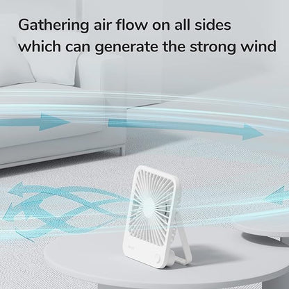 JISULIFE Desk Fan Battery Rechargeable, 4500mAh 180°Foldable Portable Personal - Image 3