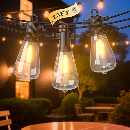 LED Outdoor String Lights, 25FT Outside Waterproof Patio Lights by FOOMAN