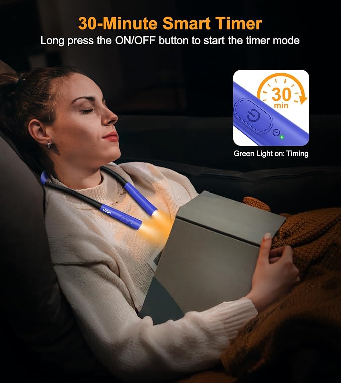 Gritin Book Light, Eye Caring 4-Color & 5-Brightness Neck Light Reading Light- - Image 7
