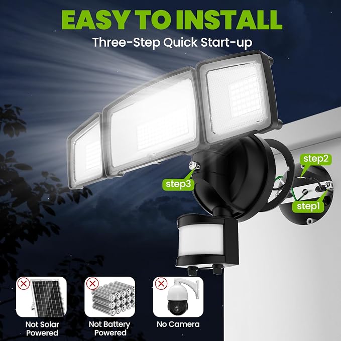 MAGAGUVU 100W Flood Lights Outdoor, 9000LM LED Security Light Motion Sensor - Image 7
