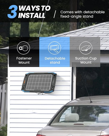 BALDR 12V Solar Battery Charger, 13W Waterproof Dual Sided Battery Maintainer - Image 6