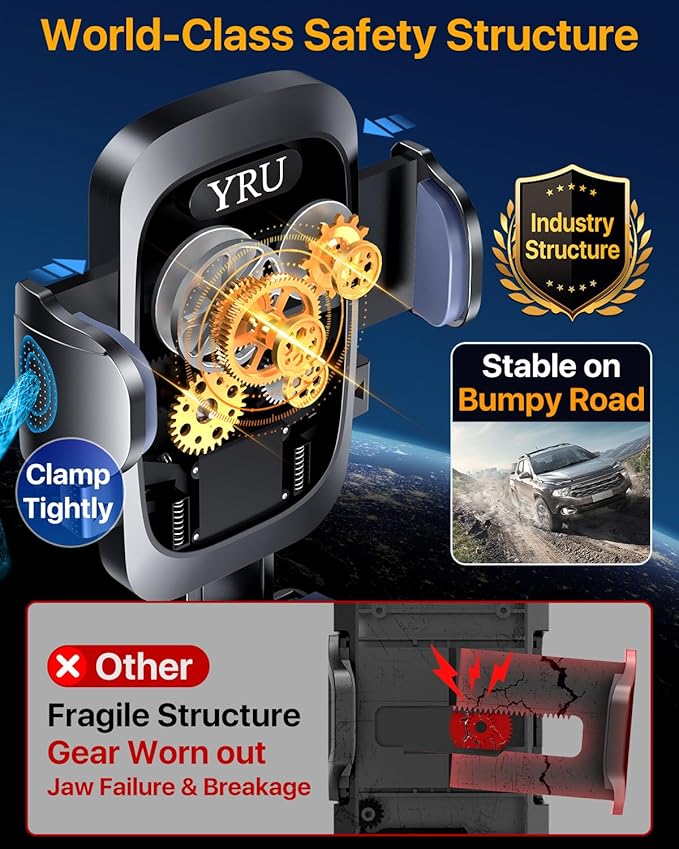 YRU Car Phone Holder Mount Dashboard Cell Phone Holder - Image 4