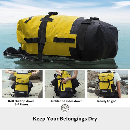 STOVER 5/10/25/30/40/55L Waterproof Dry Bag- Roll-Top Backpack w/Phone Case- - Image 4