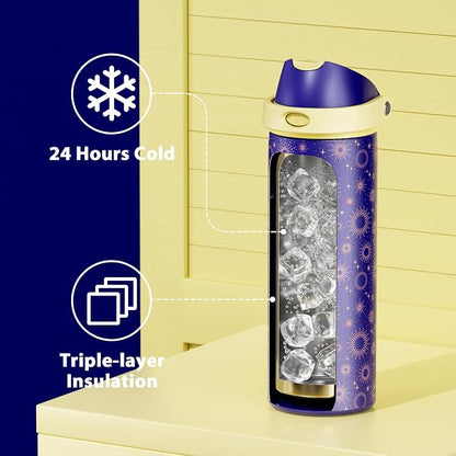 24 oz Insulated Water Bottle for Men: Meoky Stainless Steel Water Bottle - Image 3