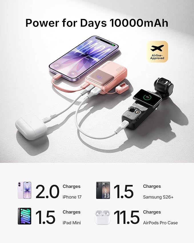 INIU Pocket Size Portable Charger, Ultra Small 10000mAh 45W PD Power Bank - Image 6