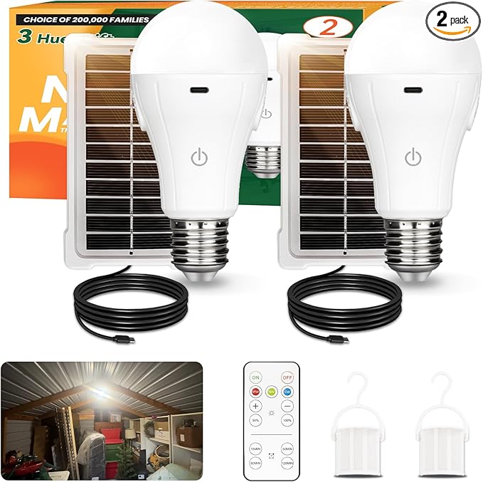Neporal MagicGlow Rechargeable Solar Light Bulbs by Neporal