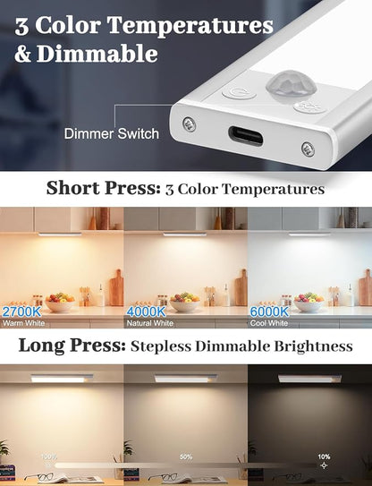 Under Cabinet Lighting with Charging Station, 2200mAh Rechargeable Motion - Image 3