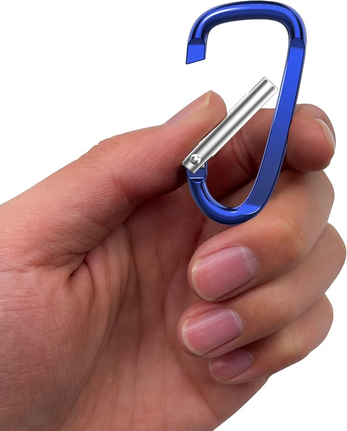 2.4" 24pcs Small Carabiner Clip Keychain, Aluminum D Ring Shape Clips - Image 8