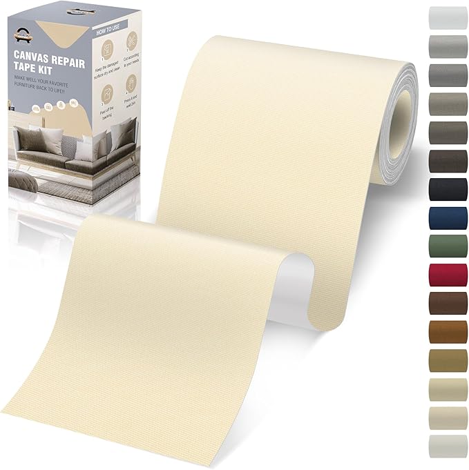 OAZ 4 x 79 inch Canvas Repair Patches Fabric Patch Self-Adhesive Canvas Repair by OAZ