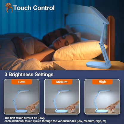 Akejrym LED Desk Lamp for Office & Home, Battery Operated, Foldable & Portable - Image 2